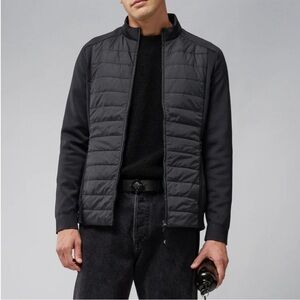 J.Lindeberg Men's Kenny Hybrid Padding Golf Outdoor Black Jacket Size Medium